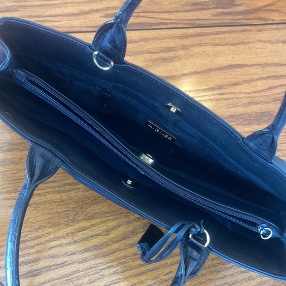 Etienne Aigner Black Leather Satchel - Picture 6 of 14